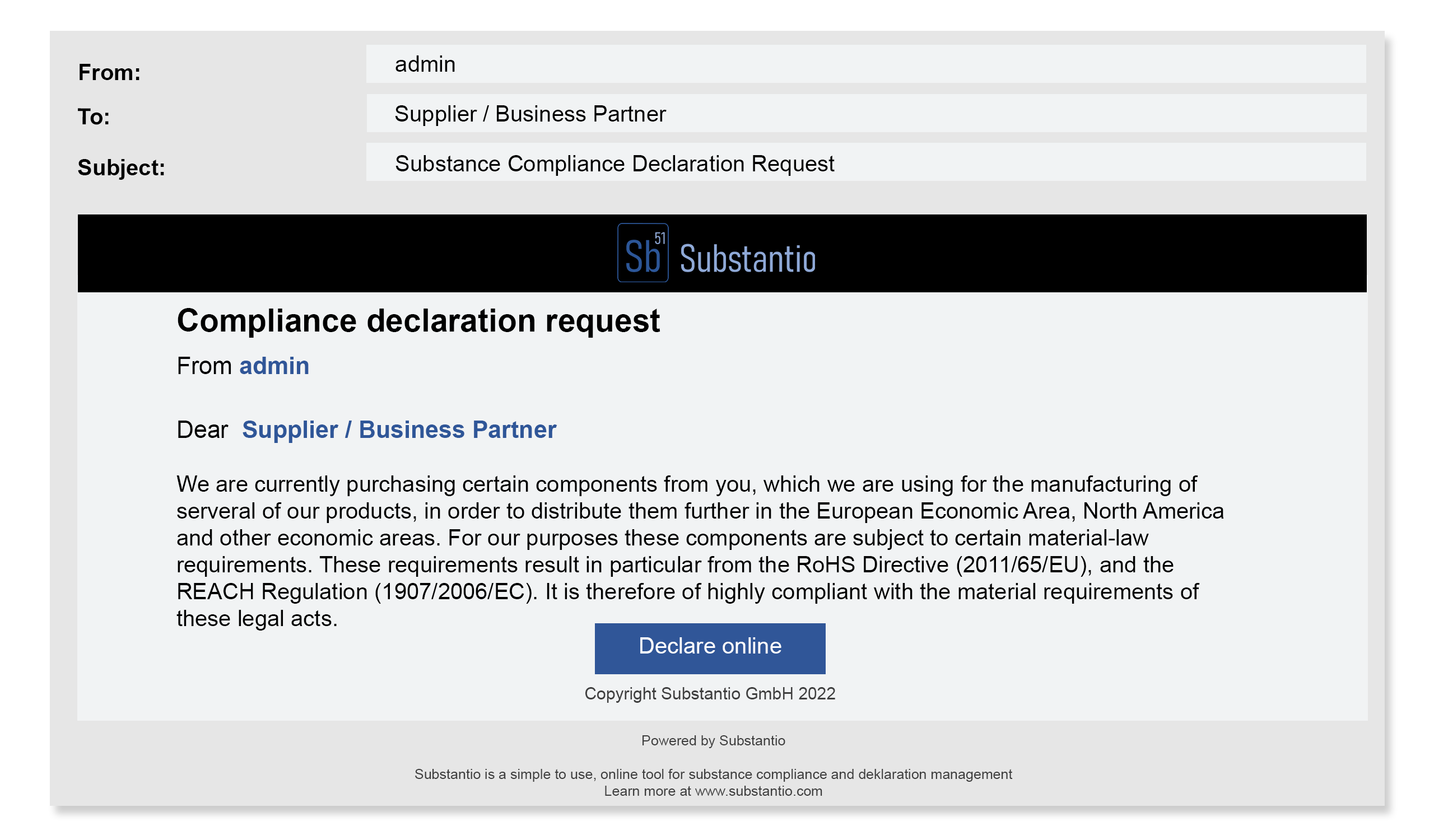 Substantio Software Declaration request