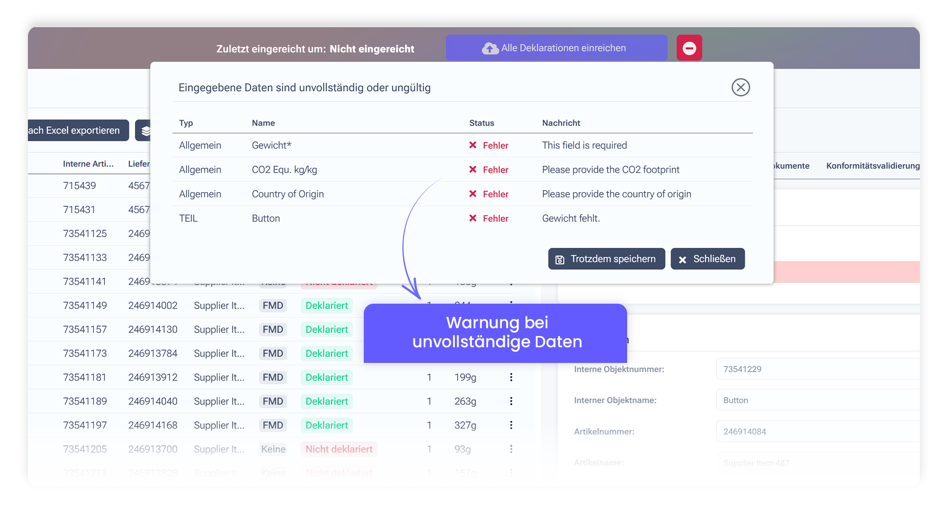 Software Substantio Screenshot Warnings